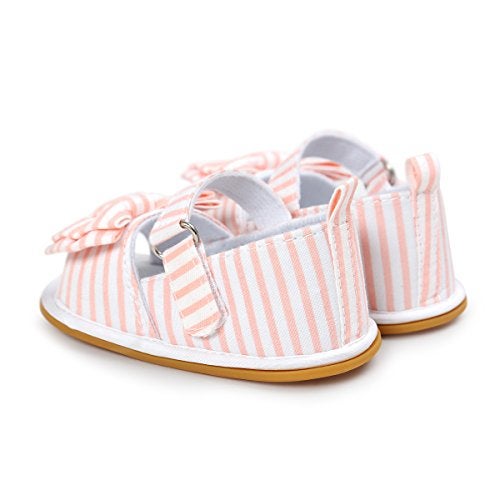 CoKate Baby Boys Girls Sandals Rubber Sole Outdoor First Walker Toddler Girls Boys Summer Shoes(5.5Toddler, Pink) - Image 4