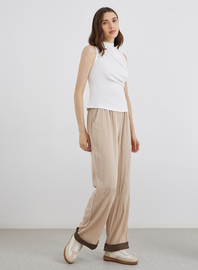 Take Two Styli Contrast Hem Panel Pants - Image 2