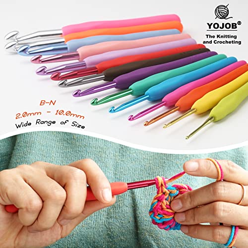 YOJOB 2Pack Size J / 6mm, K / 6.5mm Crochet Hooks, Super Smooth & Ergonomic for Beginner and Advanced (6.0mm, 6.5mm) - Image 5