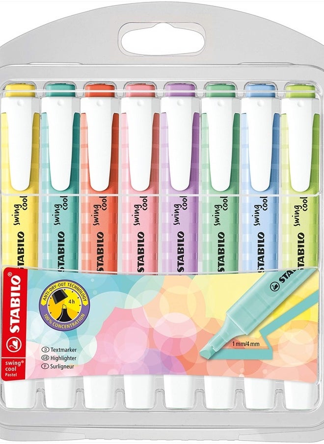 STABILO Highlighter swing cool Pastel - Wallet of 8 - Assorted colors  - Image 1