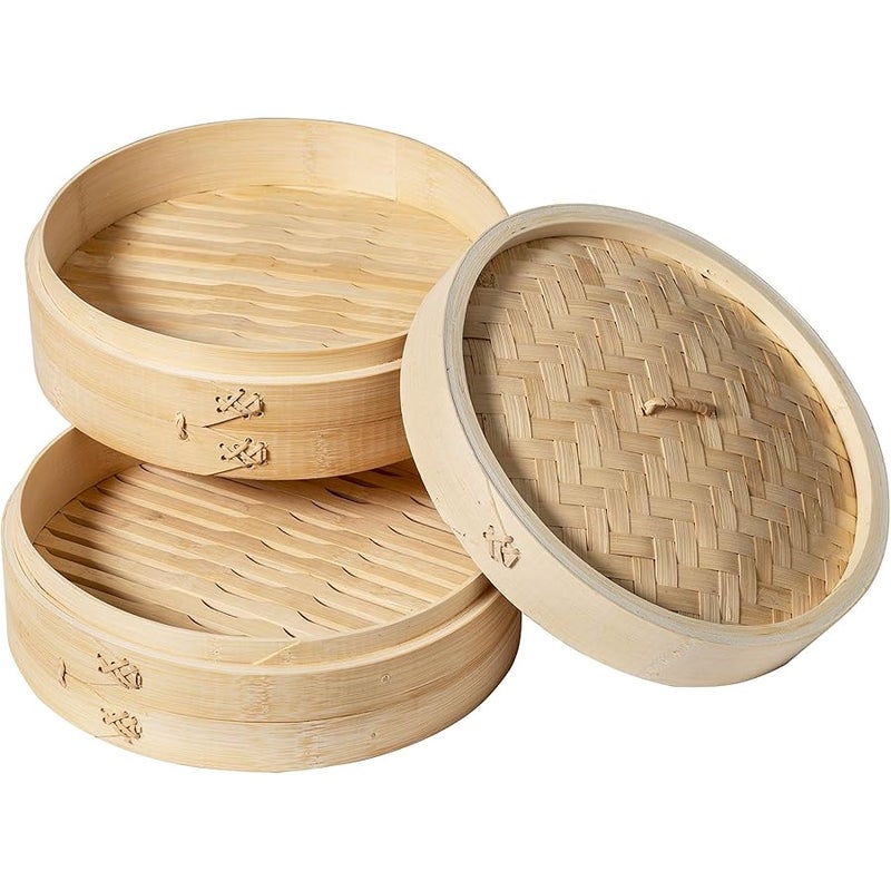 Joyce Chen 2-Tier Bamboo Steamer Baskets, 10-Inch - Image 3