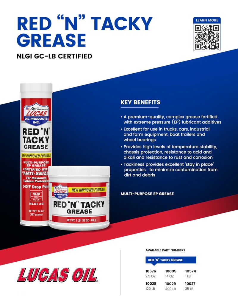 Lucas Oil 10574 Red "N" Tacky Grease - 1 Pound - Image 2