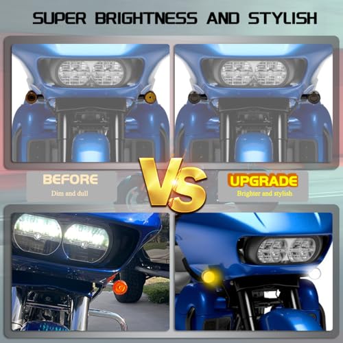 FACAILAHA Smoked Switchback Front LED Turn Signals Light Motorcycle Running Light for Harley Touring Road Glide Police 20042024 - Image 3