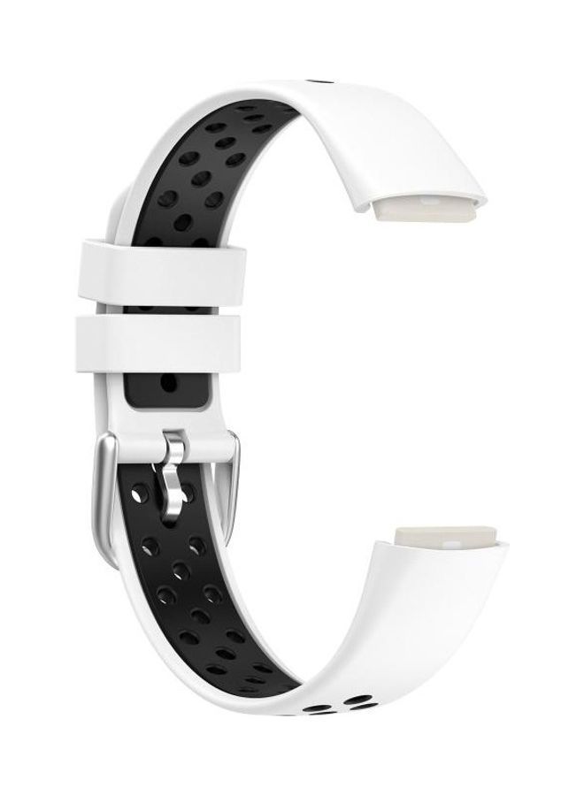 NIBEMINENT Two-Color Silicone Replacement Strap For Fitbit Luxe White Black - Image 2