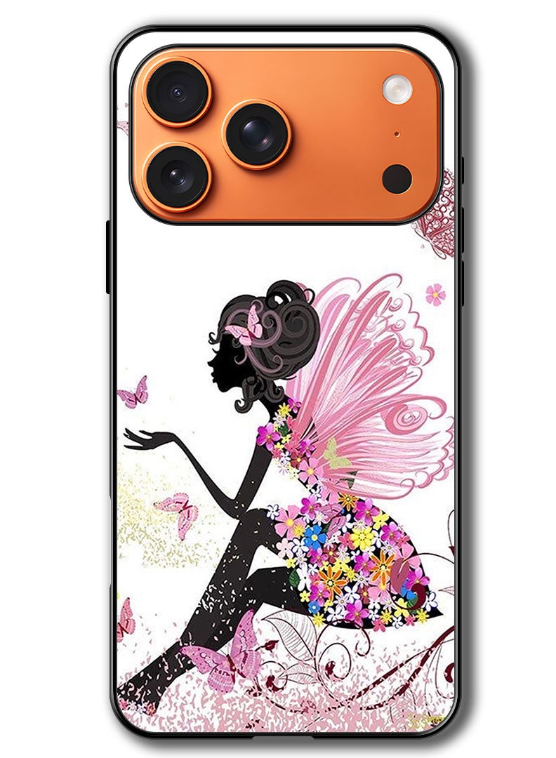 Theodor Case Compatible with Apple iPhone 17 Pro 6.3 Inch Protection Shockproof Bumper Cover Butterfly Girl - Image 1