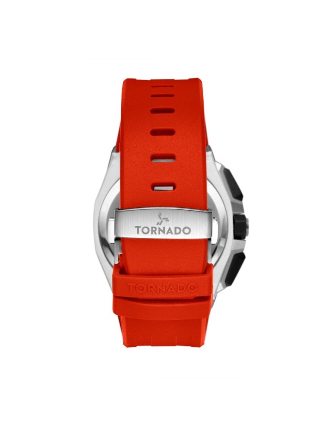 TORNADO Men's High Quality Flexible And Durable Silicone Chronograph Watch T25103-SSRRB - 43mm mm - Image 3