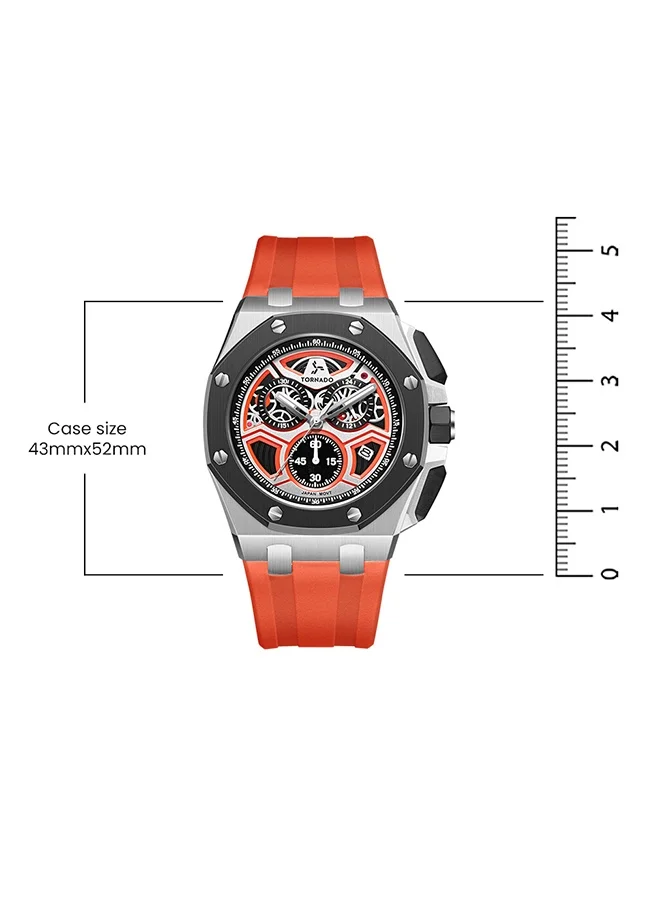 Tornado  Men's High Quality Flexible And Durable Silicone Chronograph Watch T25103-SSRRB - 43mm mm for Men | Best Price UAE
