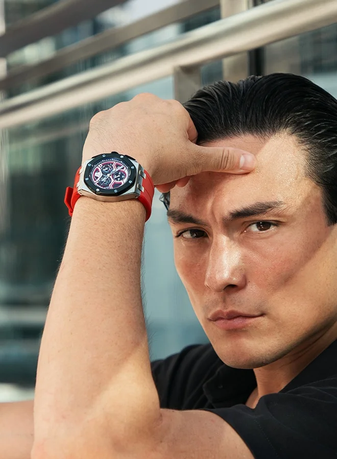 Tornado  Men's High Quality Flexible And Durable Silicone Chronograph Watch T25103-SSRRB - 43mm mm for Men | Best Price UAE