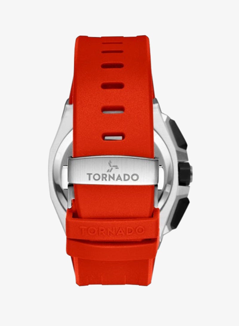 TORNADO Men's High Quality Flexible And Durable Silicone Chronograph Watch T25103-SSRRB - 43mm mm - Image 3
