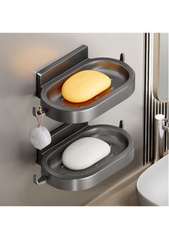 KASTWAVE Soap Box, Home Wall Mounted,Keep Your Soap Organized,Perforated Free Creative soap Box,Space Aluminum wash Basin, soap Rack -Packs of White soap Dish  - Image 3