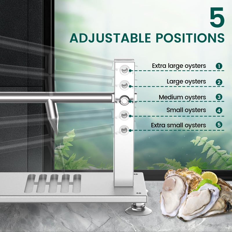 ZeroPone Oyster Clam Opener Machine Adjustable Oyster Shucker Machine Shucker Tool Set Including Knives, Glove and G-Clip, Seafood Tools for Hotel Family Buffet - Image 4