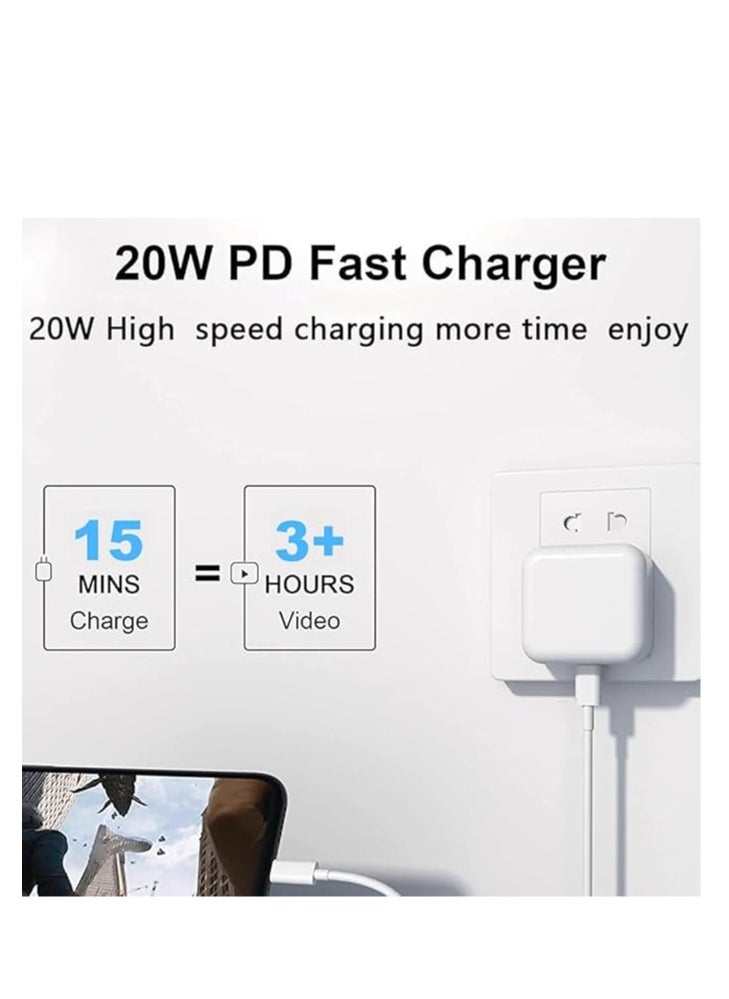 Generic Suitable for iPhone 20W PD fast charger, Type-C power block wall charger plug adapter, 2M USB-C to Lightning cable (suitable for 14 13 12 11 Pro Mini XS XR X, iPad, AirPod)  - Image 2