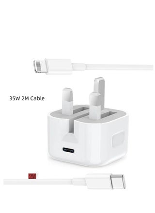 Suitable for iPhone 20W PD fast charger, Type-C power block wall charger plug adapter, 2M USB-C to Lightning cable (suitable for 14 13 12 11 Pro Mini XS XR X, iPad, AirPod) - pzsku/ZCA09B3617E3899B1A67BZ/45/1741017211/7daf82e7-06fd-4058-8b12-adb35633f6d9