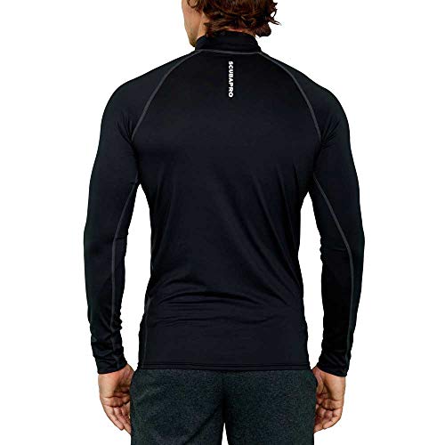 SCUBAPRO UPF 50 Rash Guard LongSleeve Mens Diving Shirt for Scuba Diving and Water Sports PullOn Polyester Exposure Protection Layer Medium Black - Image 3