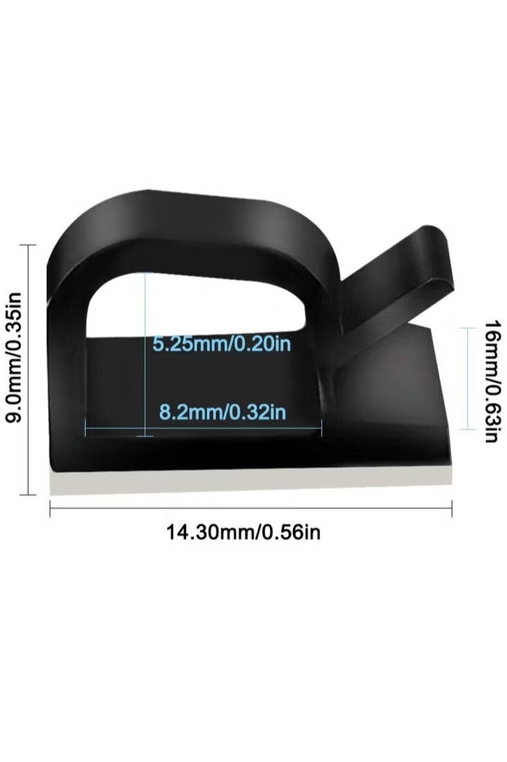 60 Pcs Adhesive Cable Clips, Plastic Cable Cord Organizers Cable Storage Management Clip for Home Office - Black, White - Image 2