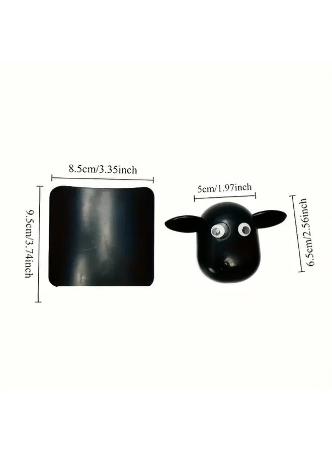 Sheep Shaped Toilet Paper Holder Plastic Bathroom Decor With Cartoon Eyes Space Saving Design - Image 3