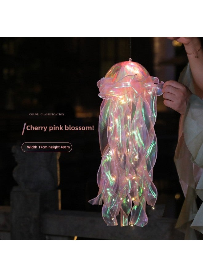 Suitable For Square Night Market Stalls, Small Commodities, Popular Project Stalls, Kidsren's Jellyfish Lights, Atmosphere Toys Wholesale-Color:[5 Sets Of Finished Products] Cream Rice Jellyfish Lamps - Image 3