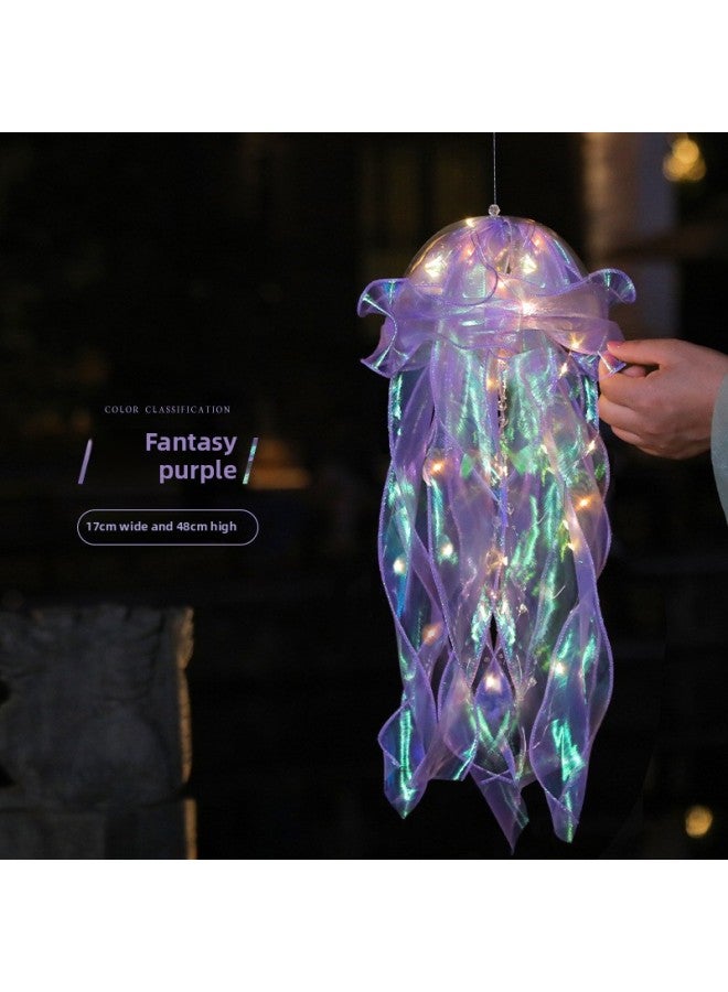 Suitable For Square Night Market Stalls, Small Commodities, Popular Project Stalls, Kidsren's Jellyfish Lights, Atmosphere Toys Wholesale-Color:[5 Sets Of Finished Products] Cream Rice Jellyfish Lamps - Image 4