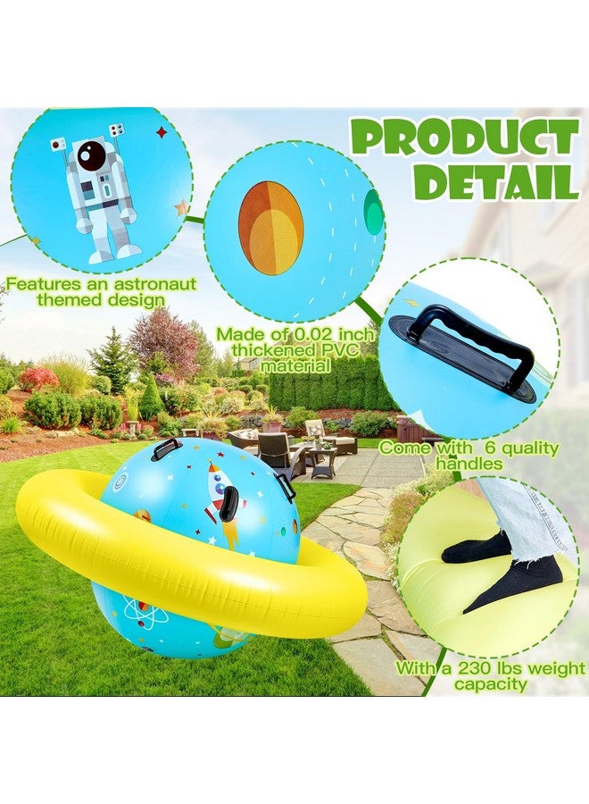 Poen قبة بون القابلة للنفخ 63''طول x 63''عرض x 39''ارتفاع، راكبة تسلق قابلة للنفخ للأطفال، قبة عملاقة قابلة للنفخ، أرجوحة خارجية للعب والتدحرج، لعبة توازن عملاقة للأطفال مع 6 مقابض - Image 3