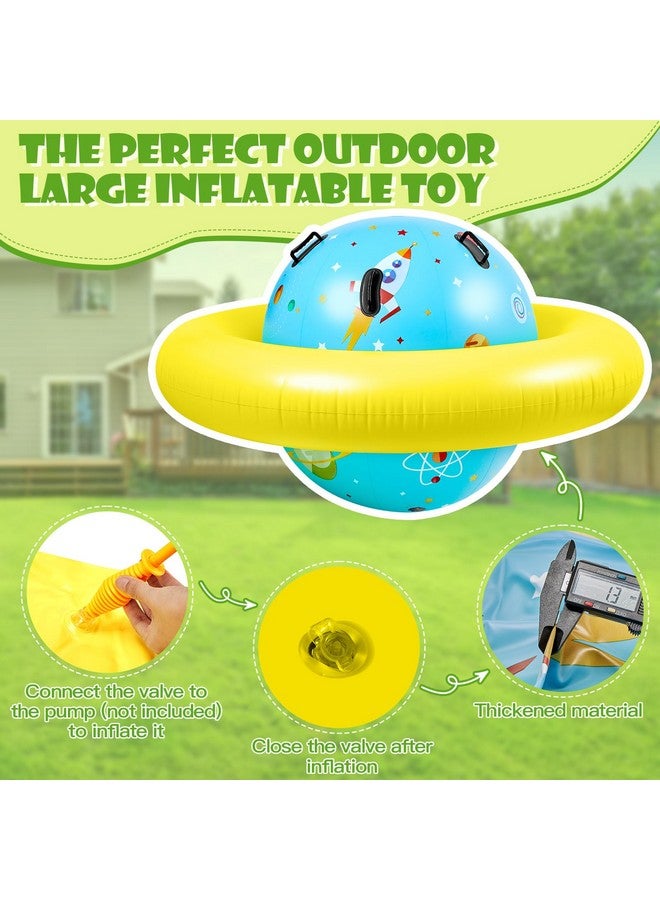 Poen قبة بون القابلة للنفخ 63''طول x 63''عرض x 39''ارتفاع، راكبة تسلق قابلة للنفخ للأطفال، قبة عملاقة قابلة للنفخ، أرجوحة خارجية للعب والتدحرج، لعبة توازن عملاقة للأطفال مع 6 مقابض - Image 4