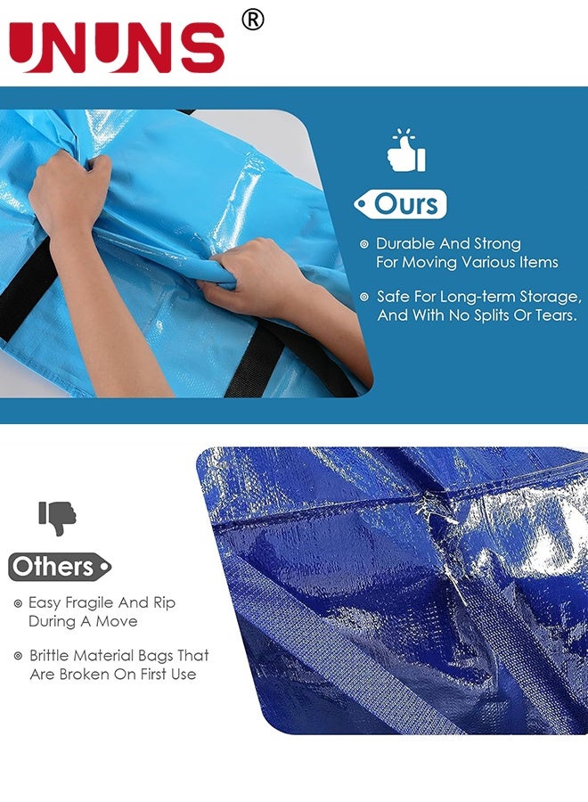 UNUNS 2 Pack Moving Bags,Large Moving Boxes with Zippers And Handles,Moving Supplies with Lids,Heavy Duty Totes For Storage Bags For Space Saving,Fold Flat,Moving And Storing,69×35.5×35CM,Ultramarine - Image 3