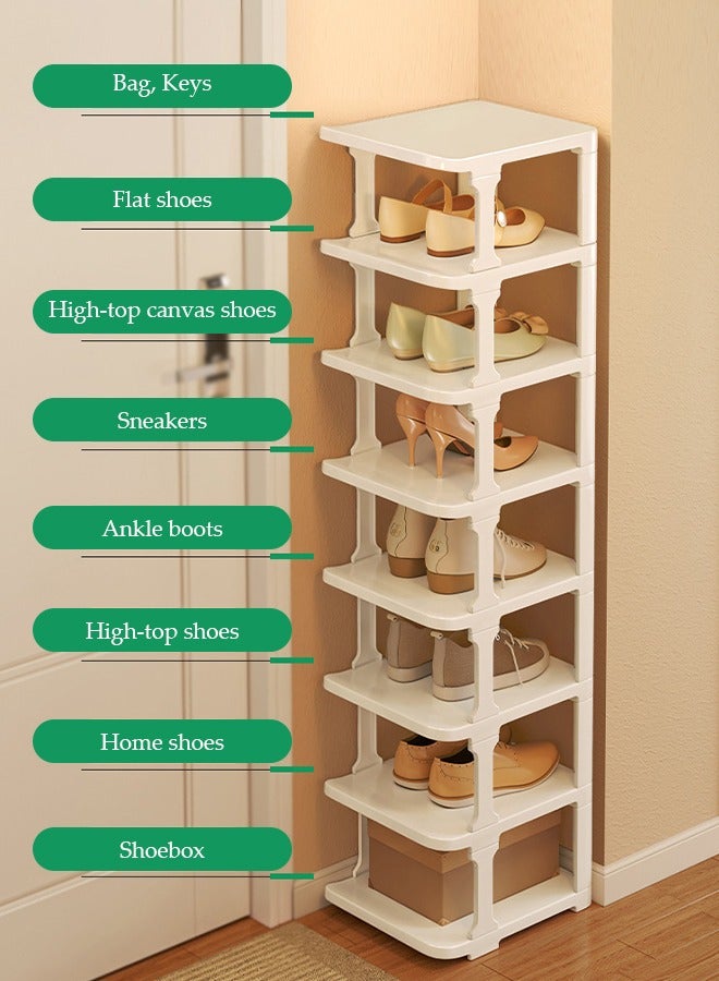 DUNISO 6 Tier Shoe rack, dust proof shoe rack, independent shoe rack, easy to assemble, suitable for corridors, balconies, bedrooms, living rooms, 26.5 * 24.5 * 73.5cm, white - Image 3