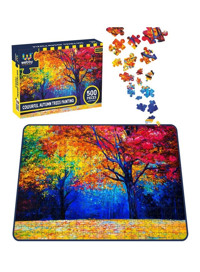 Webby Colourful Autumn Trees Painting Jigsaw Puzzle, 500 Pieces - Image 3