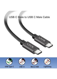 Livx Solid 100W 5A Type C To Type C PD 2.0 5 Gbps Fast Charging and Data Cable 2 Meters Space Gray Lva-Tct  - Image 3