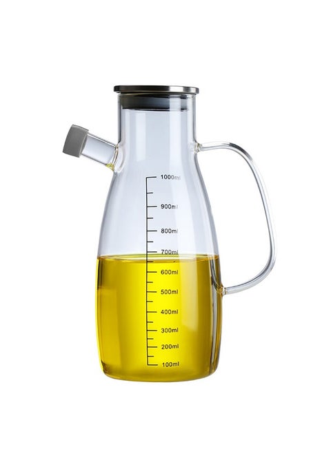 Borosilicate Oil Dispenser & Stoppers Bottle with Handle, Olive Oil Dispenser Glass Bottle 1L