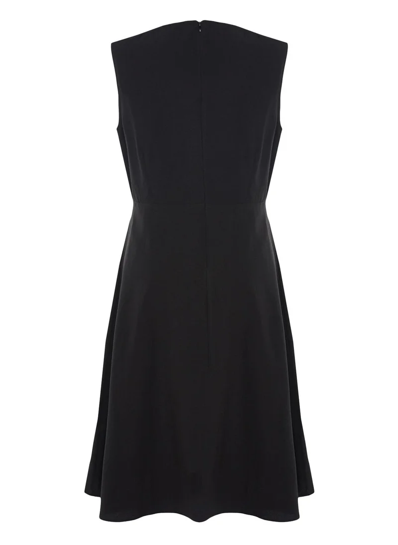 Trendyol Curve Zip Neck Tiered Dress