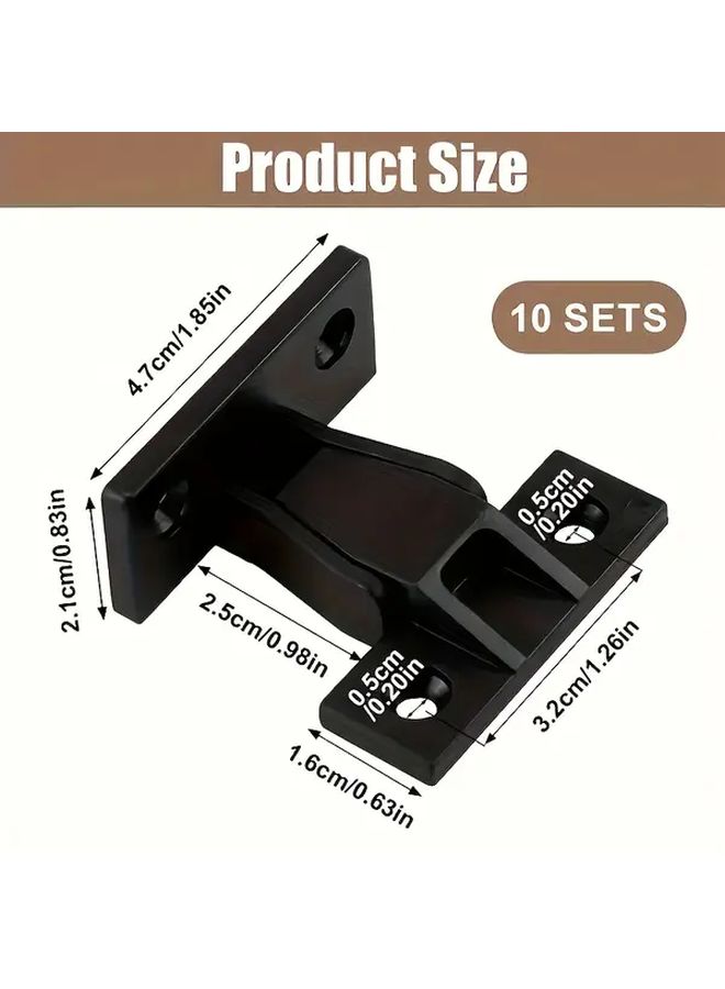 50Pcs Black Plastic Push In Base Fixing Parts With Screws For Furniture Cabinet Wardrobe Boards - Image 2