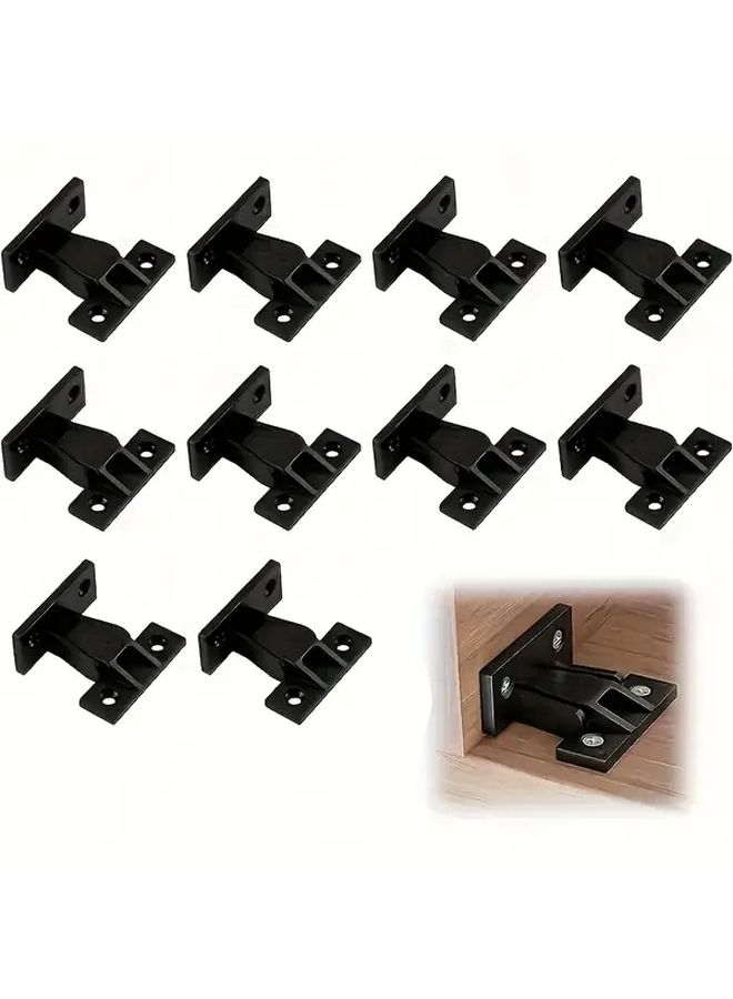 50Pcs Black Plastic Push In Base Fixing Parts With Screws For Furniture Cabinet Wardrobe Boards - Image 1