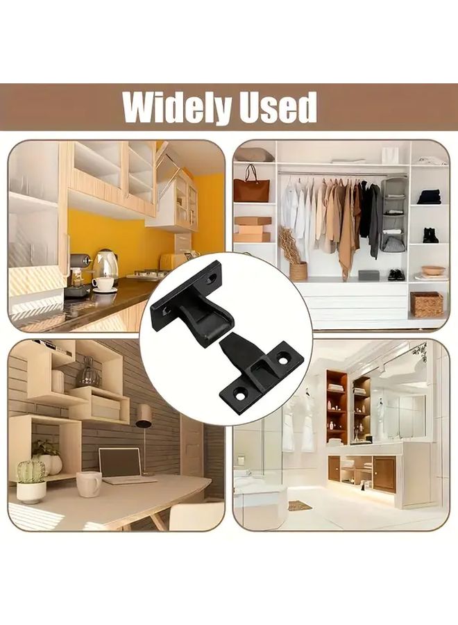 50Pcs Black Plastic Push In Base Fixing Parts With Screws For Furniture Cabinet Wardrobe Boards - Image 5