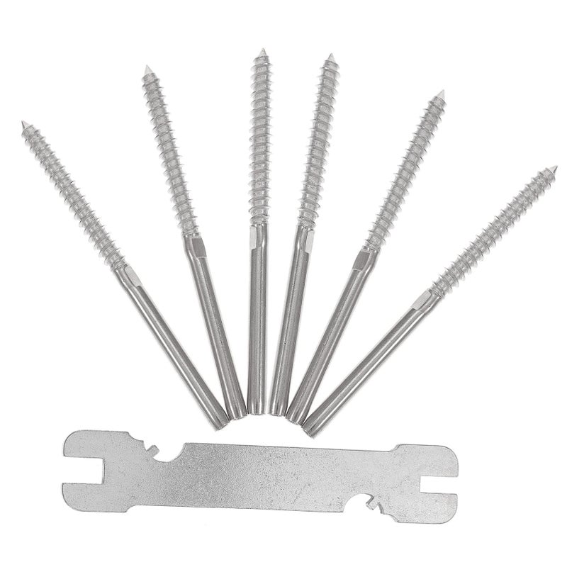 3 Pairs Lag Screws For Cable Railing System Deck Railing Kit High Tensile Strength Stainless Steel - Image 2