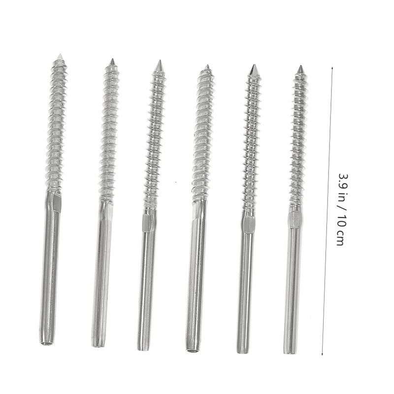 3 Pairs Lag Screws For Cable Railing System Deck Railing Kit High Tensile Strength Stainless Steel - Image 3