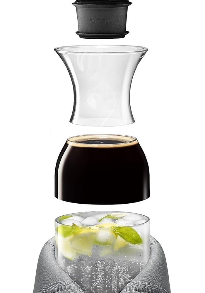 Eva Solo Fridge Carafe 1.0L Glass Water & Juice Carafe with Black Woven Cover, Drip-Free Pouring, Fits Most Fridge Doors, Dishwasher Safe, Scandinavian Design (Clear 1.4 L) - Image 4