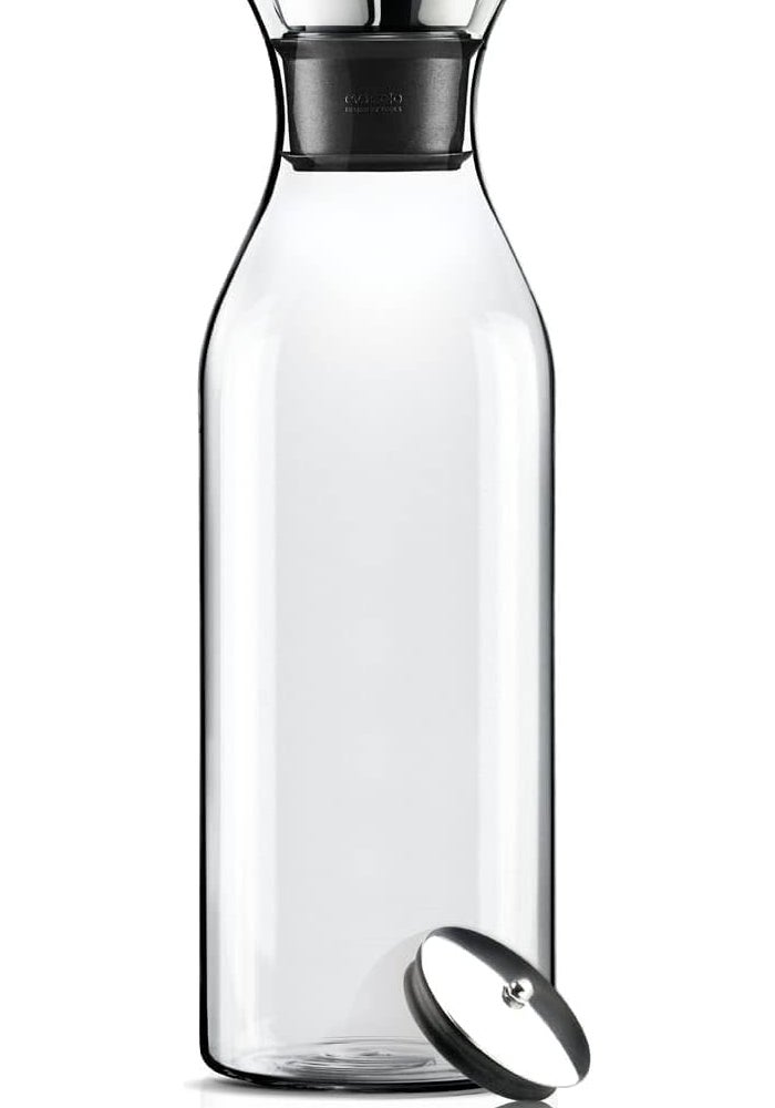 Eva Solo Fridge Carafe 1.0L Glass Water & Juice Carafe with Black Woven Cover, Drip-Free Pouring, Fits Most Fridge Doors, Dishwasher Safe, Scandinavian Design (Clear 1.4 L) - Image 2