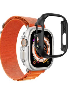 ELTRAZONE for Apple Watch Ultra 49mm Bumper Case [NO Screen Protector], 2 Pack All-Around Edge Shockproof Protective Hard PC Slim Bumper Cover Case for Apple Watch Ultra 49mm - Black & Clear  - Image 1