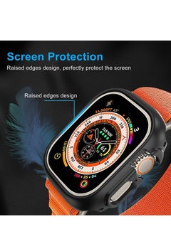 ELTRAZONE for Apple Watch Ultra 49mm Bumper Case [NO Screen Protector], 2 Pack All-Around Edge Shockproof Protective Hard PC Slim Bumper Cover Case for Apple Watch Ultra 49mm - Black & Clear  - Image 4