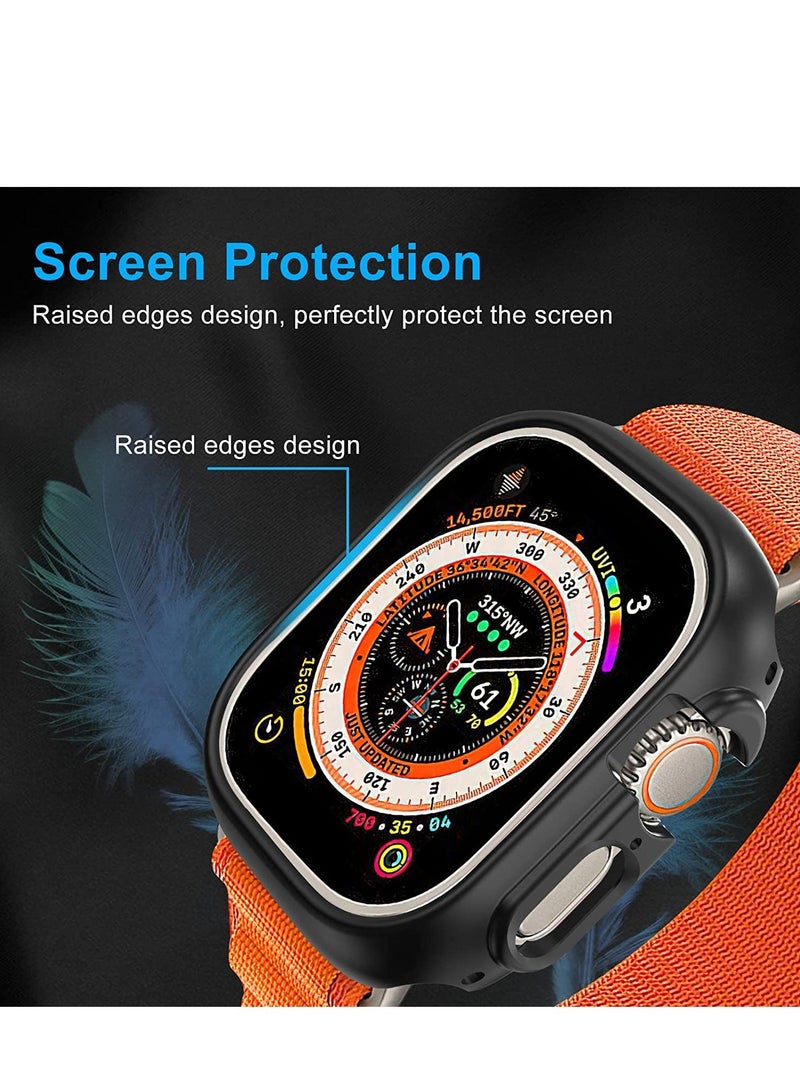 ELTRAZONE for Apple Watch Ultra 49mm Bumper Case [NO Screen Protector], 2 Pack All-Around Edge Shockproof Protective Hard PC Slim Bumper Cover Case for Apple Watch Ultra 49mm - Black & Clear  - Image 4