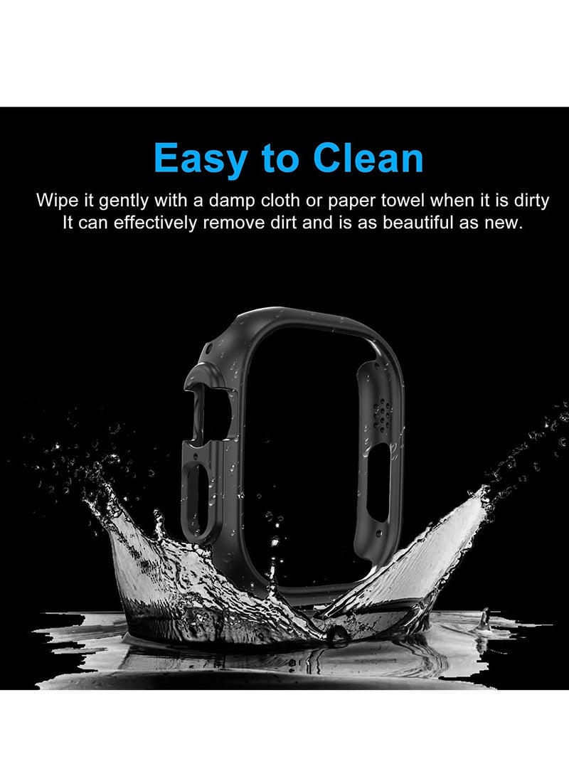 ELTRAZONE for Apple Watch Ultra 49mm Bumper Case [NO Screen Protector], 2 Pack All-Around Edge Shockproof Protective Hard PC Slim Bumper Cover Case for Apple Watch Ultra 49mm - Black & Clear  - Image 5