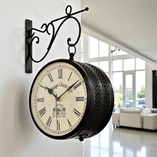 Vintage Clock Handcrafted Double Side Wall Clock 1 Year Warranty / 6570-8-RR - Image 3