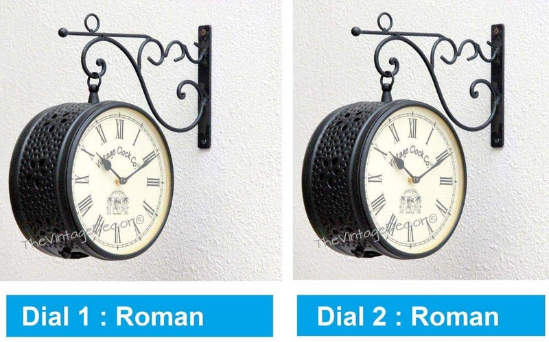 Vintage Clock Handcrafted Double Side Wall Clock 1 Year Warranty / 6570-8-RR - Image 2
