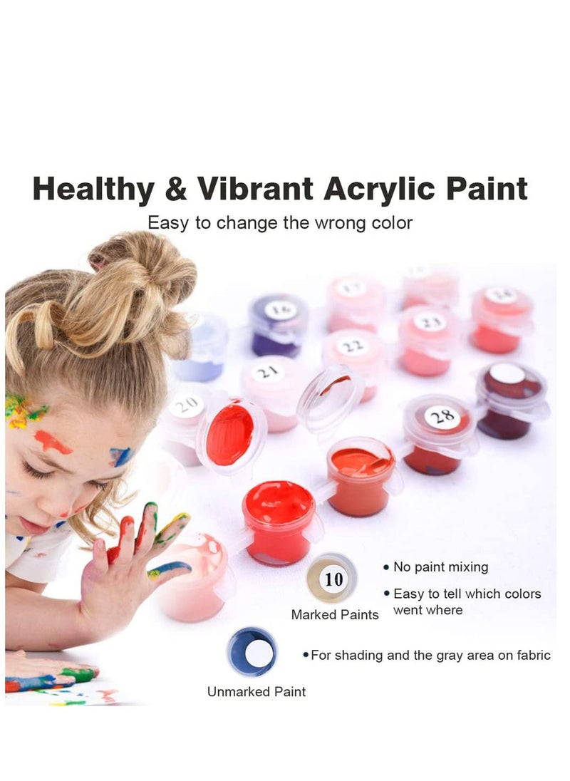 واي آند دي DIY Oil Painting Paint by Numbers Kits for Adult Color According to The on Canvas 16x20 inch Lakeside Boat, Drawing with Brushes Christmas Decor (Without Frame)  - Image 3