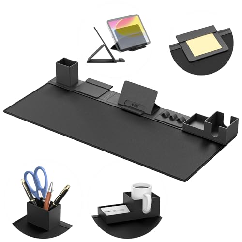 KDD Desk Pad Mat Set, 6 in 1 Mouse Mat with Magnetic Desktop Storage Accessories DIY Feature for Phone and Tablet Stand/Cup Holder/Pen Card Holder/Cable Management for Home Office Accessories - Image 1