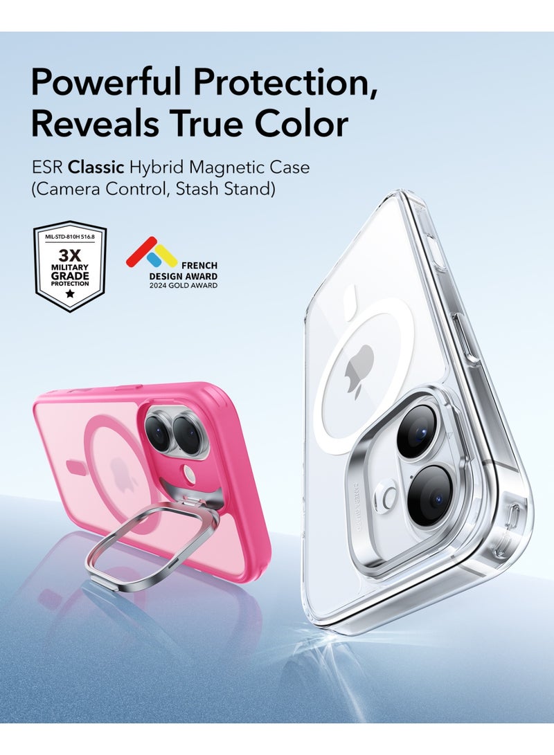 ESR for iPhone 17 Case with Stash Stand, Camera Control Cover Compatible with MagSafe, Military-Grade Drop Protection Magnetic Phone Case, Scratch-Resistant Back Cover pink - Image 2