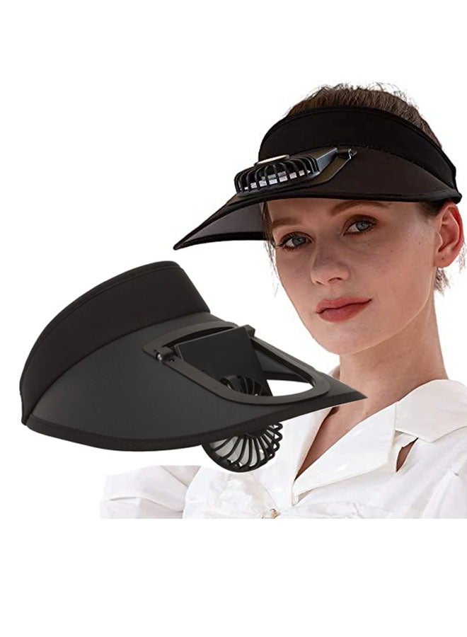 زفيف قبعات Sun Visor مع مروحة ، wvisor مع مروحة مدمجة 2 في 1 Fan Visor Hat قبعة التبريد في الهواء الطلق قبعة مروحة محمولة القبعة قابلة للتعديل مع مروحة الحكم الشمس مع 3 أوضاع مؤقت للنساء UPF 50+ - Image 1