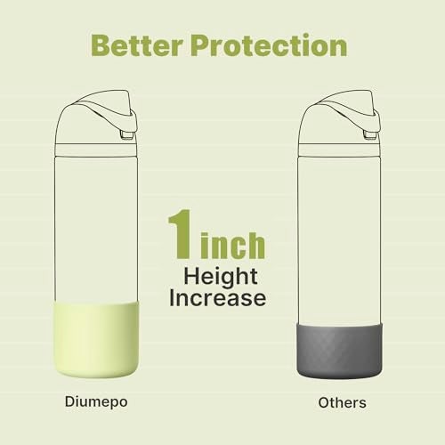 Diumepo Boot for Owala 24 oz, Anti-Slip Protective Sleeve for Stainless Steel Water Bottle, Silicone Boot Bottom Base (Green) - Image 4