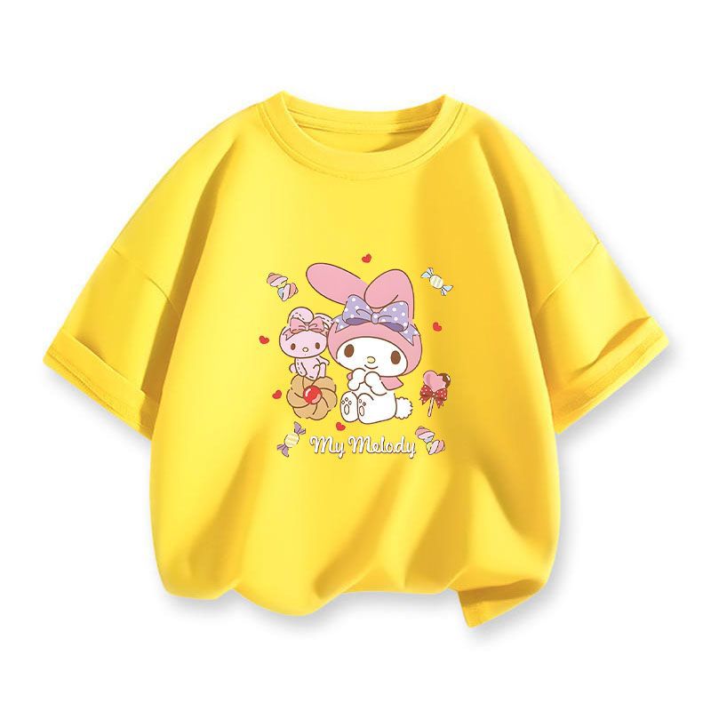 Coolometi Children'S Short-Sleeved Girls' Summer Printed T-Shirt New Children'S Yugui Dog Half-Sleeved Shirt Fashion - Image 1