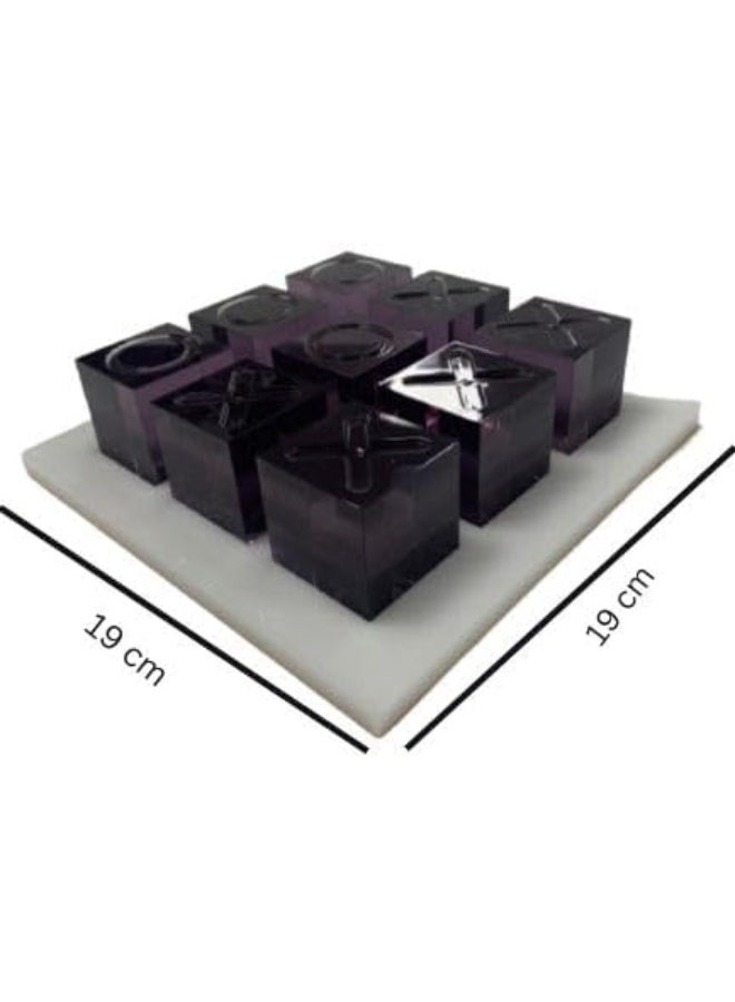 Horoof Market Luxury Acrylic Game – Elegant Black Board & Crystal Clear X/O Pieces – Modern Decorative Tabletop Game - Image 2